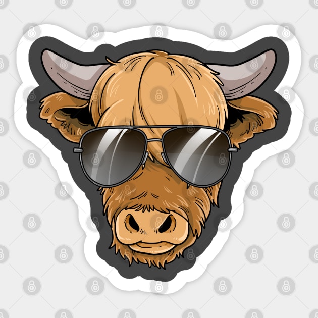 Highland Cow Scottish Cattle Longhorn Cattle Sticker by Linco